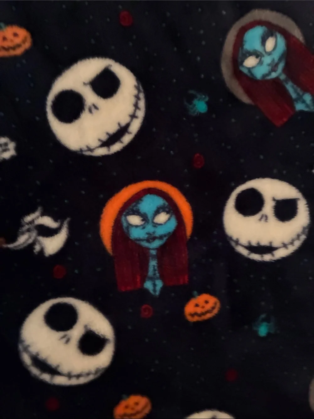 Nightmare Before Christmas Jack Skellington Plush Throw Blanket - Navy 57”x66”